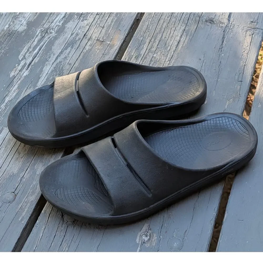 OOFOS OOahh Recovery Slide Sandals Black Men's Size 13 Comfort Orthopedic EU 46